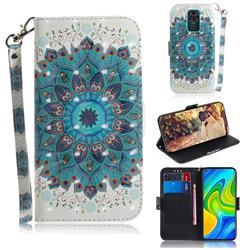 Peacock Mandala 3D Painted Leather Wallet Phone Case for Xiaomi Redmi 10X 4G
