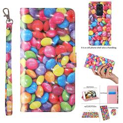 Colorful Jelly Beans 3D Painted Leather Wallet Case for Xiaomi Redmi 10X 4G