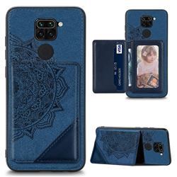 Mandala Flower Cloth Multifunction Stand Card Leather Phone Case for Xiaomi Redmi 10X 4G - Blue