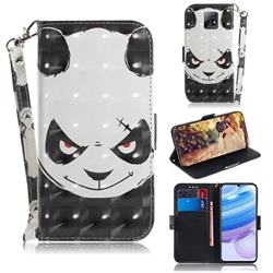 Angry Bear 3D Painted Leather Wallet Phone Case for Xiaomi Redmi 10X 5G