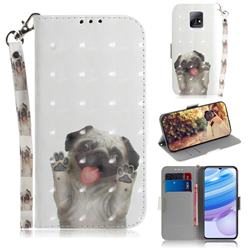 Pug Dog 3D Painted Leather Wallet Phone Case for Xiaomi Redmi 10X 5G