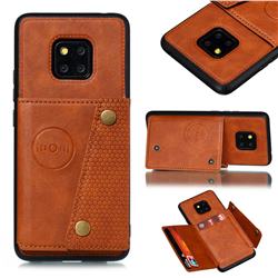 Retro Multifunction Card Slots Stand Leather Coated Phone Back Cover for Xiaomi Redmi 10X 5G - Brown