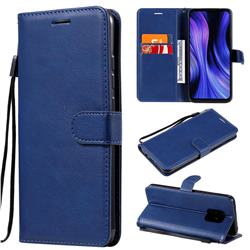 Retro Greek Classic Smooth PU Leather Wallet Phone Case for Xiaomi Redmi 10X 5G - Blue