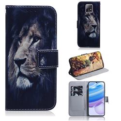 Lion Face PU Leather Wallet Case for Xiaomi Redmi 10X 5G