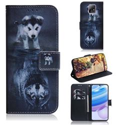 Wolf and Dog PU Leather Wallet Case for Xiaomi Redmi 10X 5G