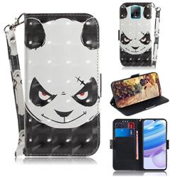 Angry Bear 3D Painted Leather Wallet Phone Case for Xiaomi Redmi 10X Pro 5G