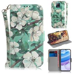 Watercolor Flower 3D Painted Leather Wallet Phone Case for Xiaomi Redmi 10X Pro 5G