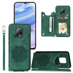 Luxury Mandala Multi-function Magnetic Card Slots Stand Leather Back Cover for Xiaomi Redmi 10X Pro 5G - Green