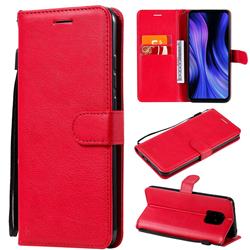 Retro Greek Classic Smooth PU Leather Wallet Phone Case for Xiaomi Redmi 10X Pro 5G - Red