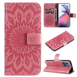 Embossing Sunflower Leather Wallet Case for Motorola S30 Pro - Pink