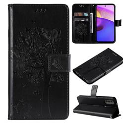 Embossing Butterfly Tree Leather Wallet Case for Motorola Moto E20 E30 E40 - Black