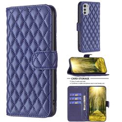 Binfen Color BF-14 Fragrance Protective Wallet Flip Cover for Motorola Moto E32 - Blue