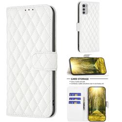 Binfen Color BF-14 Fragrance Protective Wallet Flip Cover for Motorola Moto E32 - White