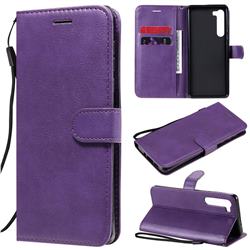 Retro Greek Classic Smooth PU Leather Wallet Phone Case for Moto Motorola Edge - Purple