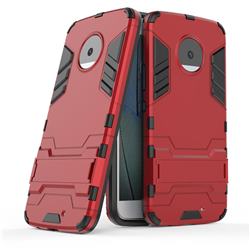 Armor Premium Tactical Grip Kickstand Shockproof Dual Layer Rugged Hard Cover for Motorola Moto X4 (4th gen.) - Wine Red
