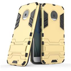 Armor Premium Tactical Grip Kickstand Shockproof Dual Layer Rugged Hard Cover for Motorola Moto X4 (4th gen.) - Golden