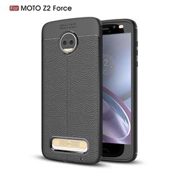 Luxury Auto Focus Litchi Texture Silicone TPU Back Cover for Motorola Moto Z2 Force - Black