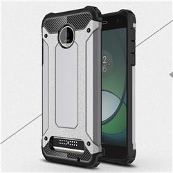 King Kong Armor Premium Shockproof Dual Layer Rugged Hard Cover for Motorola Moto Z Play - Silver Grey