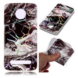 White Black Marble Pattern Bright Color Laser Soft TPU Case for Motorola Moto Z3 Play