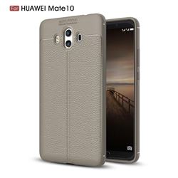 Luxury Auto Focus Litchi Texture Silicone TPU Back Cover for Huawei Mate 10 (5.9 inch, front Fingerprint) - Gray