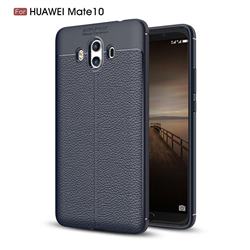 Luxury Auto Focus Litchi Texture Silicone TPU Back Cover for Huawei Mate 10 (5.9 inch, front Fingerprint) - Dark Blue