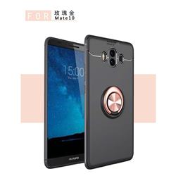 Auto Focus Invisible Ring Holder Soft Phone Case for Huawei Mate 10 (5.9 inch, front Fingerprint) - Black Gold