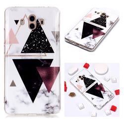 Four Triangular Soft TPU Marble Pattern Phone Case for Huawei Mate 10 (5.9 inch, front Fingerprint)