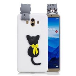 Little Black Cat Soft 3D Climbing Doll Soft Case for Huawei Mate 10 (5.9 inch, front Fingerprint)