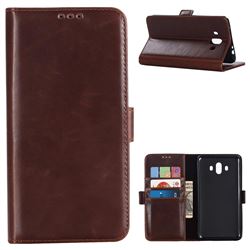 Luxury Crazy Horse PU Leather Wallet Case for Huawei Mate 10 (5.9 inch, front Fingerprint) - Coffee