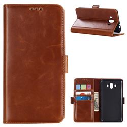 Luxury Crazy Horse PU Leather Wallet Case for Huawei Mate 10 (5.9 inch, front Fingerprint) - Brown
