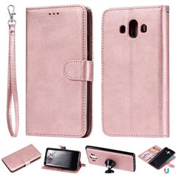 Retro Greek Detachable Magnetic PU Leather Wallet Phone Case for Huawei Mate 10 (5.9 inch, front Fingerprint) - Rose Gold