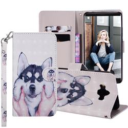 Husky Dog 3D Painted Leather Phone Wallet Case Cover for Huawei Mate 10 (5.9 inch, front Fingerprint)