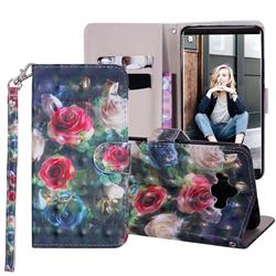 Rose Flower 3D Painted Leather Phone Wallet Case Cover for Huawei Mate 10 (5.9 inch, front Fingerprint)
