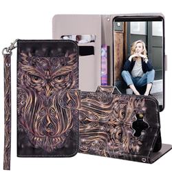 Tribal Owl 3D Painted Leather Phone Wallet Case Cover for Huawei Mate 10 (5.9 inch, front Fingerprint)