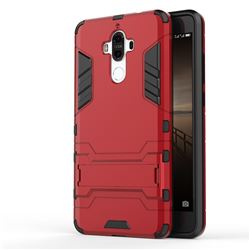 Armor Premium Tactical Grip Kickstand Shockproof Dual Layer Rugged Hard Cover for Huawei Mate9 Mate 9 - Wine Red