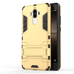 Armor Premium Tactical Grip Kickstand Shockproof Dual Layer Rugged Hard Cover for Huawei Mate9 Mate 9 - Golden
