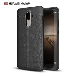 Luxury Auto Focus Litchi Texture Silicone TPU Back Cover for Huawei Mate9 Mate 9 - Black