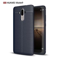 Luxury Auto Focus Litchi Texture Silicone TPU Back Cover for Huawei Mate9 Mate 9 - Dark Blue