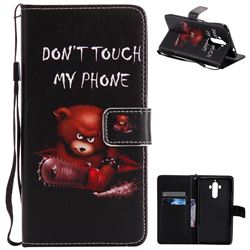 Angry Bear PU Leather Wallet Case for Huawei Mate9 Mate 9