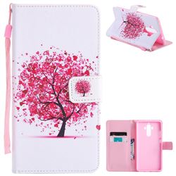 Colored Red Tree PU Leather Wallet Case for Huawei Mate9 Mate 9