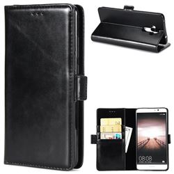 Luxury Crazy Horse PU Leather Wallet Case for Huawei Mate9 Mate 9 - Black