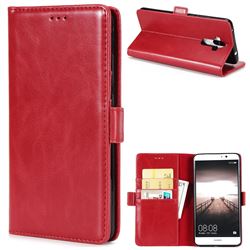 Luxury Crazy Horse PU Leather Wallet Case for Huawei Mate9 Mate 9 - Red