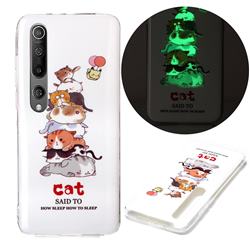 Cute Cat Noctilucent Soft TPU Back Cover for Xiaomi Mi 10 / Mi 10 Pro 5G