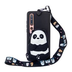 Cute Panda Neck Lanyard Zipper Wallet Silicone Case for Xiaomi Mi 10 / Mi 10 Pro 5G