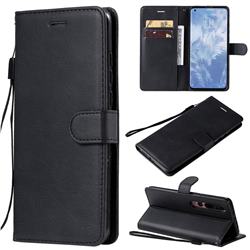 Retro Greek Classic Smooth PU Leather Wallet Phone Case for Xiaomi Mi 10 / Mi 10 Pro 5G - Black