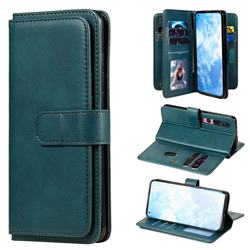 Multi-function Ten Card Slots and Photo Frame PU Leather Wallet Phone Case Cover for Xiaomi Mi 10 / Mi 10 Pro 5G - Dark Green