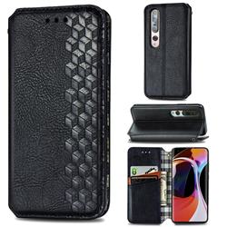 Ultra Slim Fashion Business Card Magnetic Automatic Suction Leather Flip Cover for Xiaomi Mi 10 / Mi 10 Pro 5G - Black