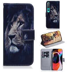 Lion Face PU Leather Wallet Case for Xiaomi Mi 10 / Mi 10 Pro 5G