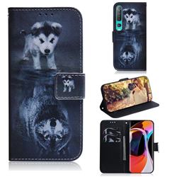 Wolf and Dog PU Leather Wallet Case for Xiaomi Mi 10 / Mi 10 Pro 5G