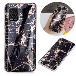 Black Galvanized Rose Gold Marble Phone Back Cover for Xiaomi Mi 10 Lite